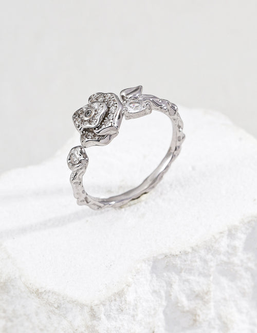 Camellia Story — Chanel-Style Camellia Zirconia Ring - image 2