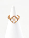 Royal Court Style Four-Leaf Clover Mother-of-Pearl Ring