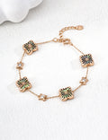 Modern Four-Leaf Clover Shell Bracelet