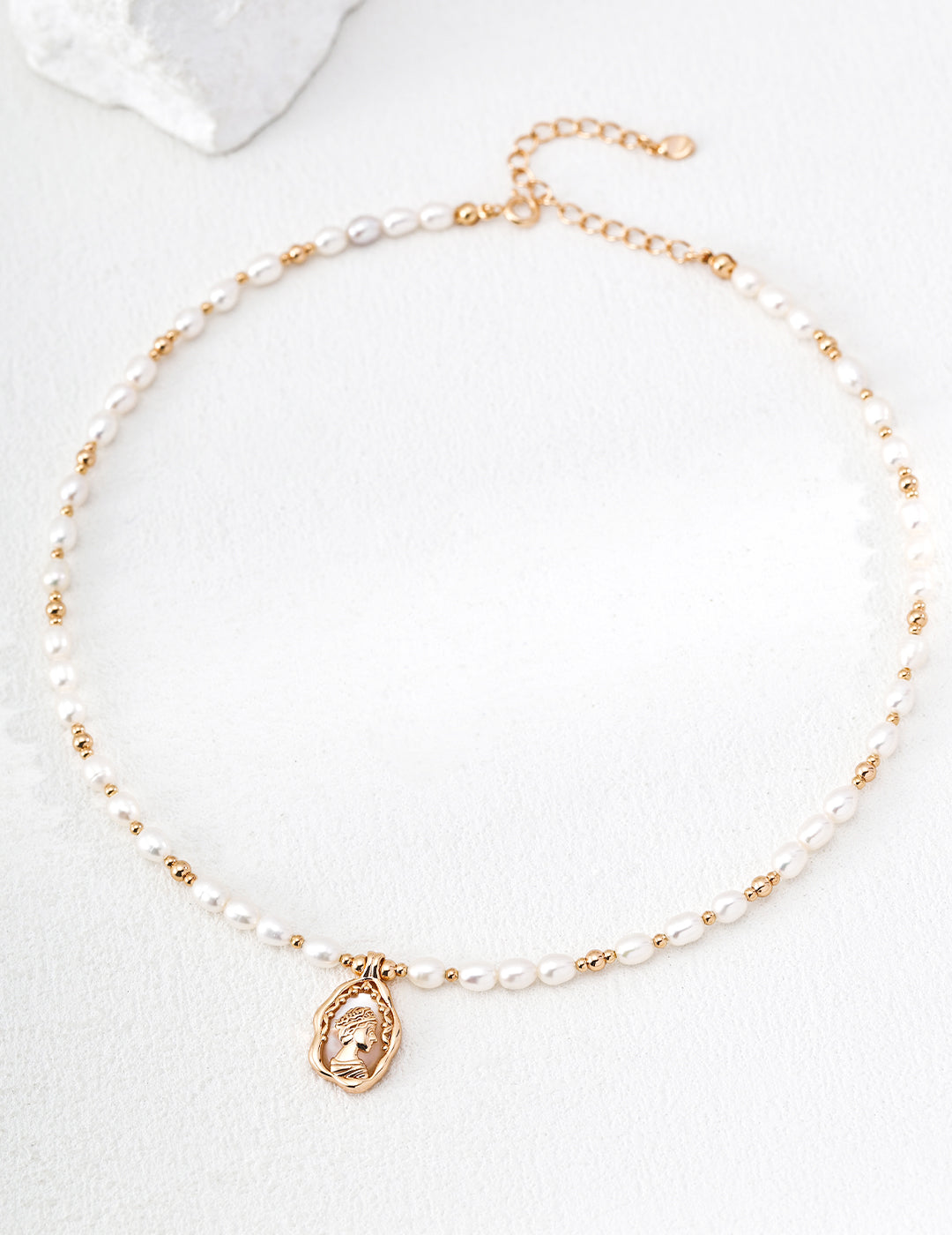 S925 Silver Minimalist Natural Pearl Pendant Necklace - image 4