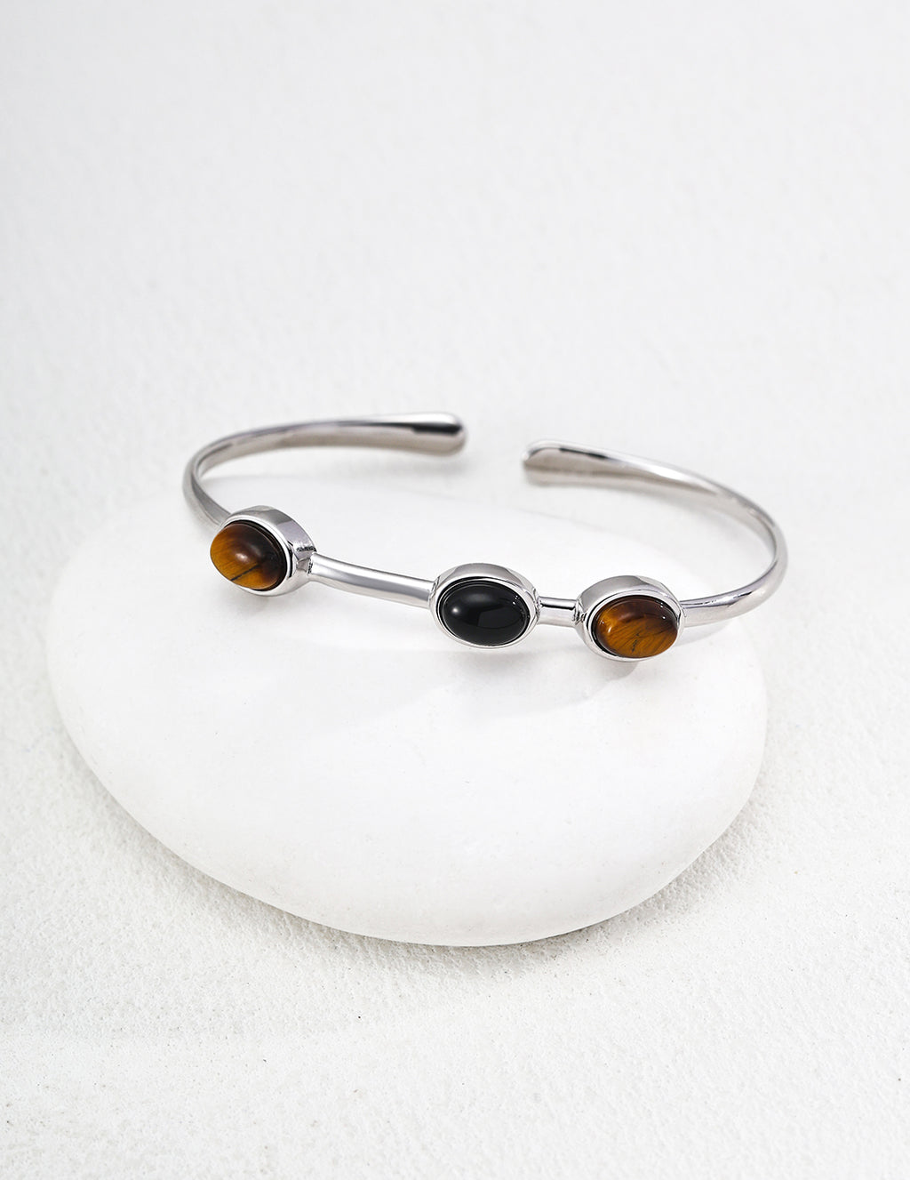 [Fortune Glow] Tiger's Eye & Mother-of-Pearl Bangle - image 3
