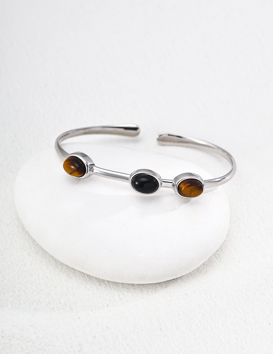 [Fortune Glow] Tiger's Eye & Mother-of-Pearl Bangle - image 3