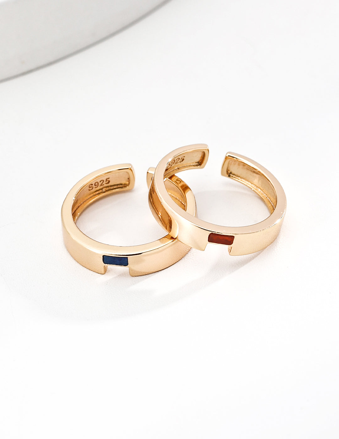 【Color Contrast】Lapis / Red Agate Ring - image 2