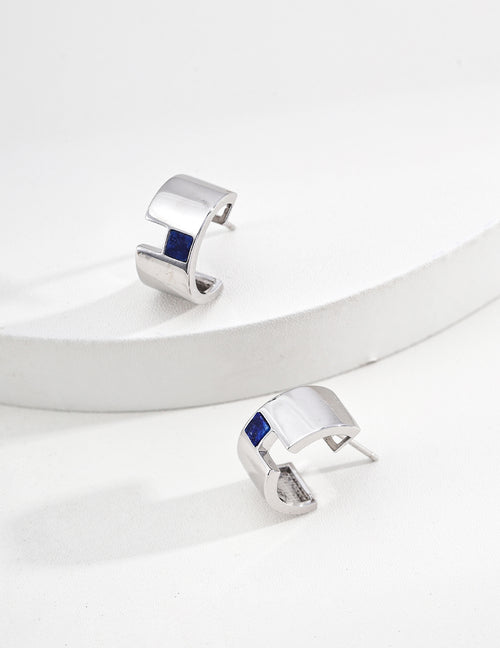 【Color Contrast】Lapis / Red Agate Earrings - image 2