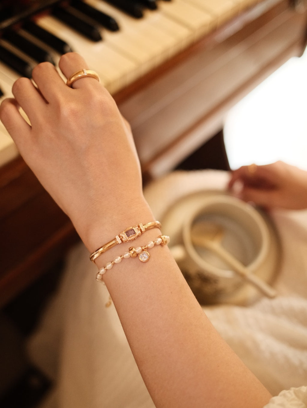 Modern Pearl & Zirconia Bracelet image 4