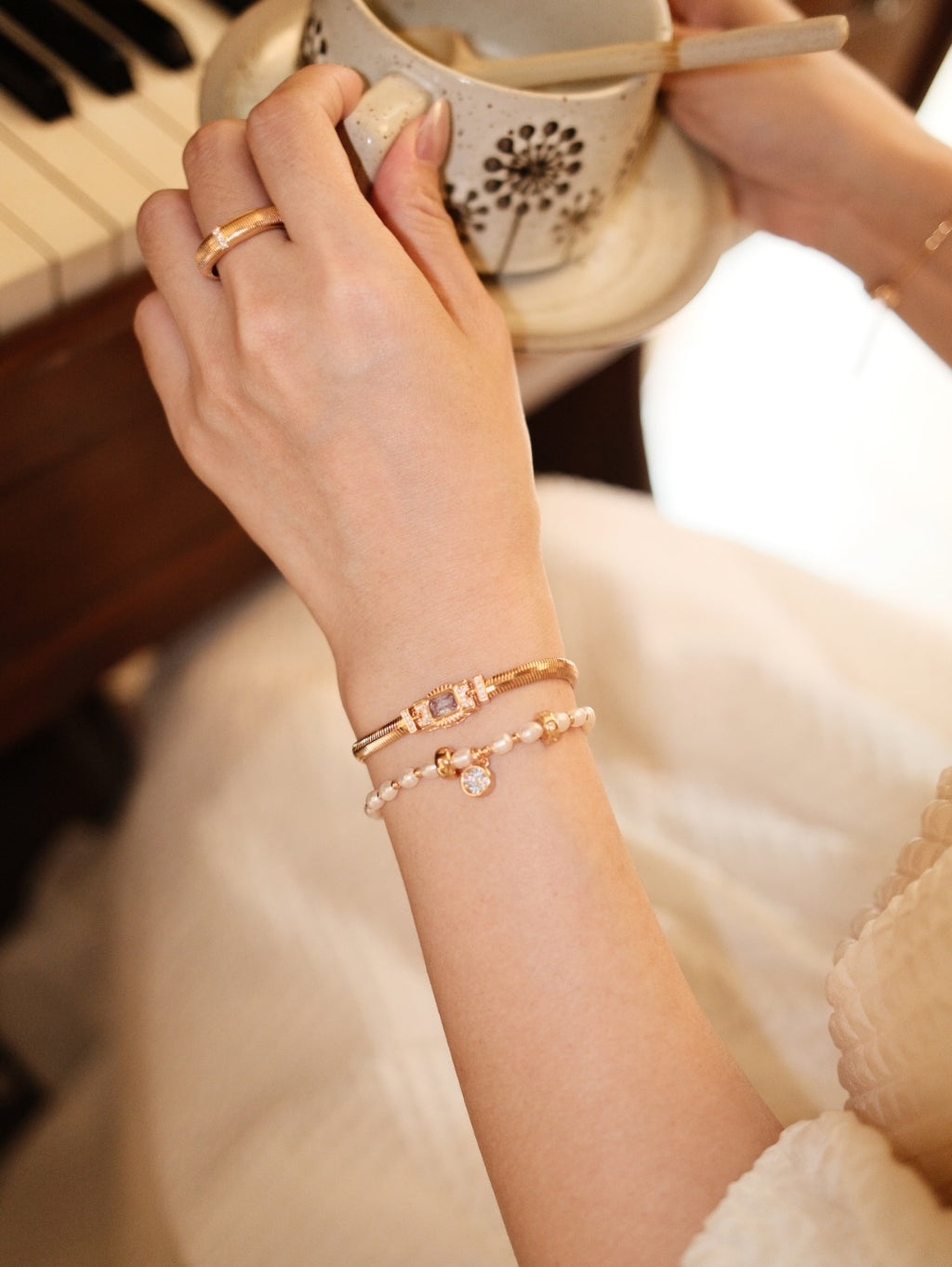 Modern Pearl & Zirconia Bracelet image 6