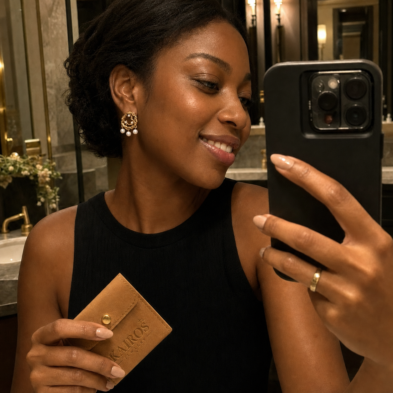 Lava Bloom Pearl Radiance Stud Earrings customer photo