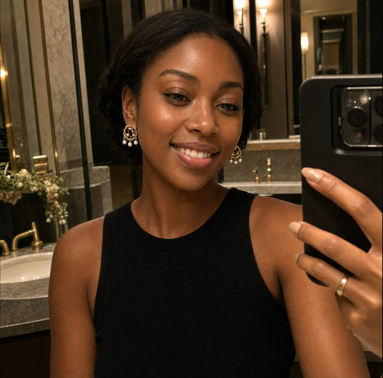 Lava Bloom Pearl Radiance Stud Earrings customer photo 2